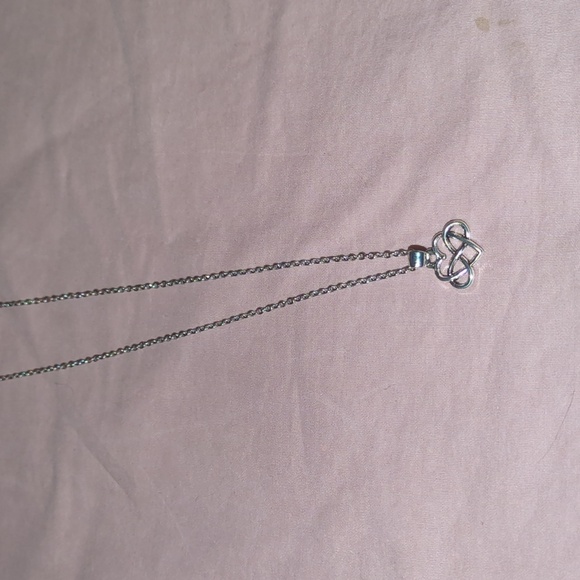 Infinity heart small pendant -18" silver tone necklace - Picture 2 of 3